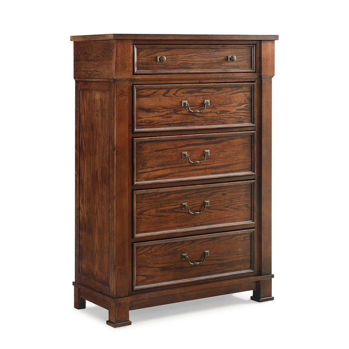 New Classic Furniture Providence 5 Drawer Lift Top Chest in Dark Oak
