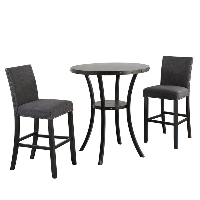 CRISPIN 36" ROUND BAR TABLE-SMOKE