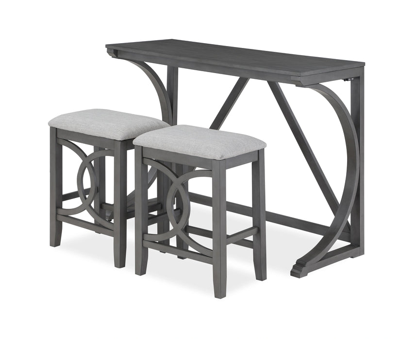 BELLA COUNTER TABLE & 2 STOOLS-GRAY
