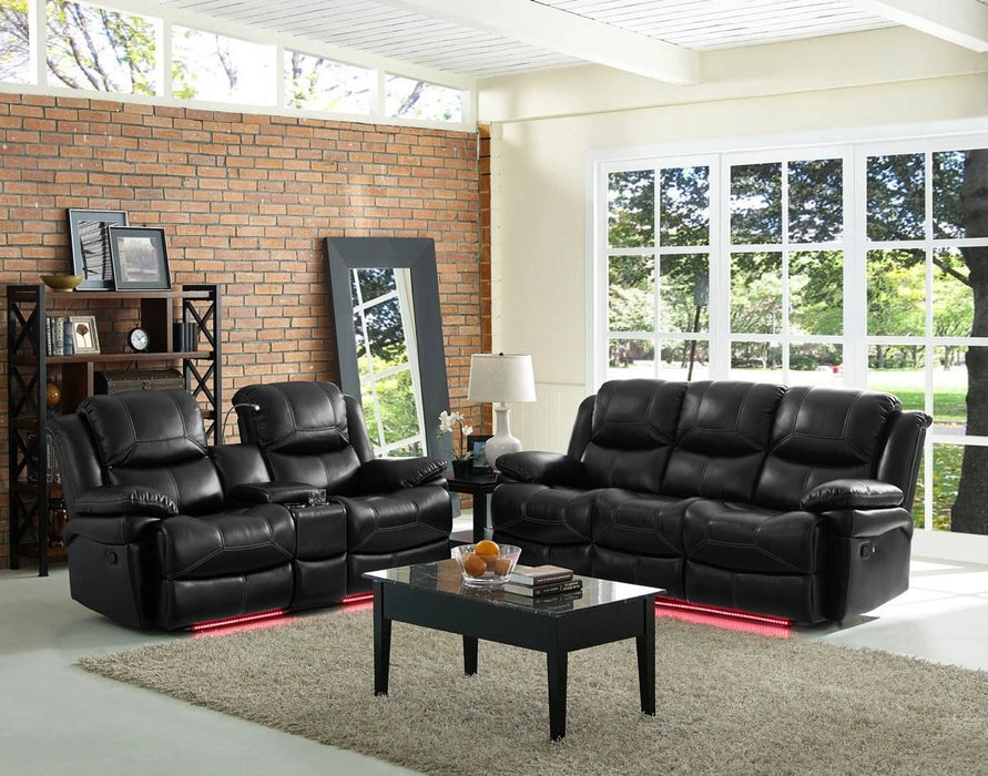 New Classic Flynn Power Sofa (Lights) in Premier Black