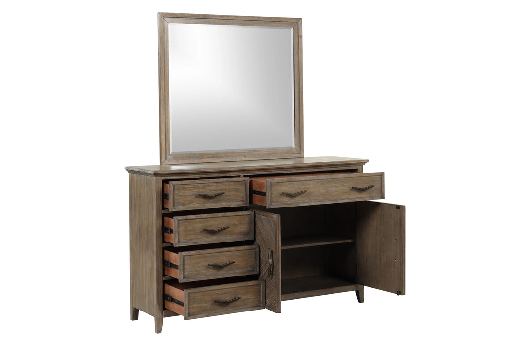 TYBEE DRESSER/SERVER MIRROR-SAND