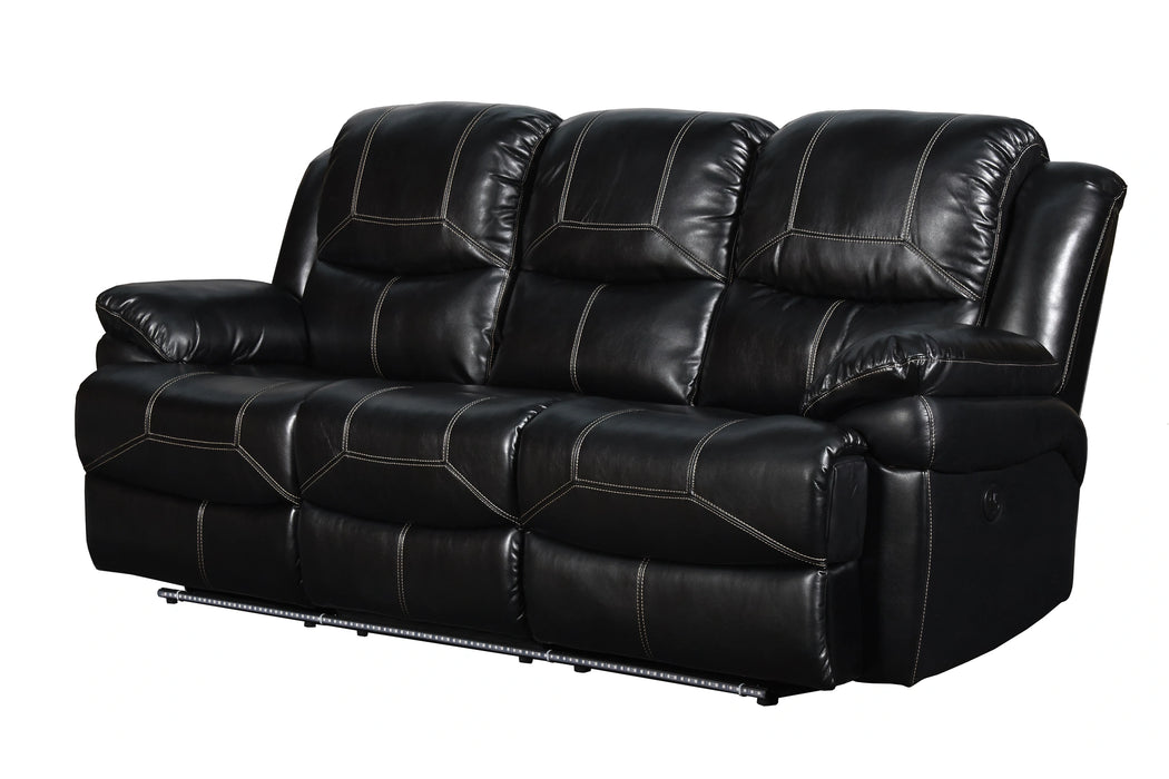 FLYNN SOFA W/LIGHTED BASE & PWR FR-BLACK