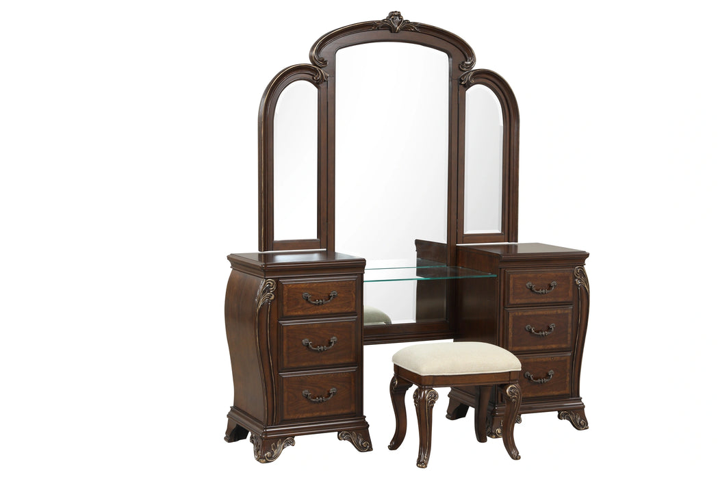 MONTECITO VANITY STOOL - CHERRY
