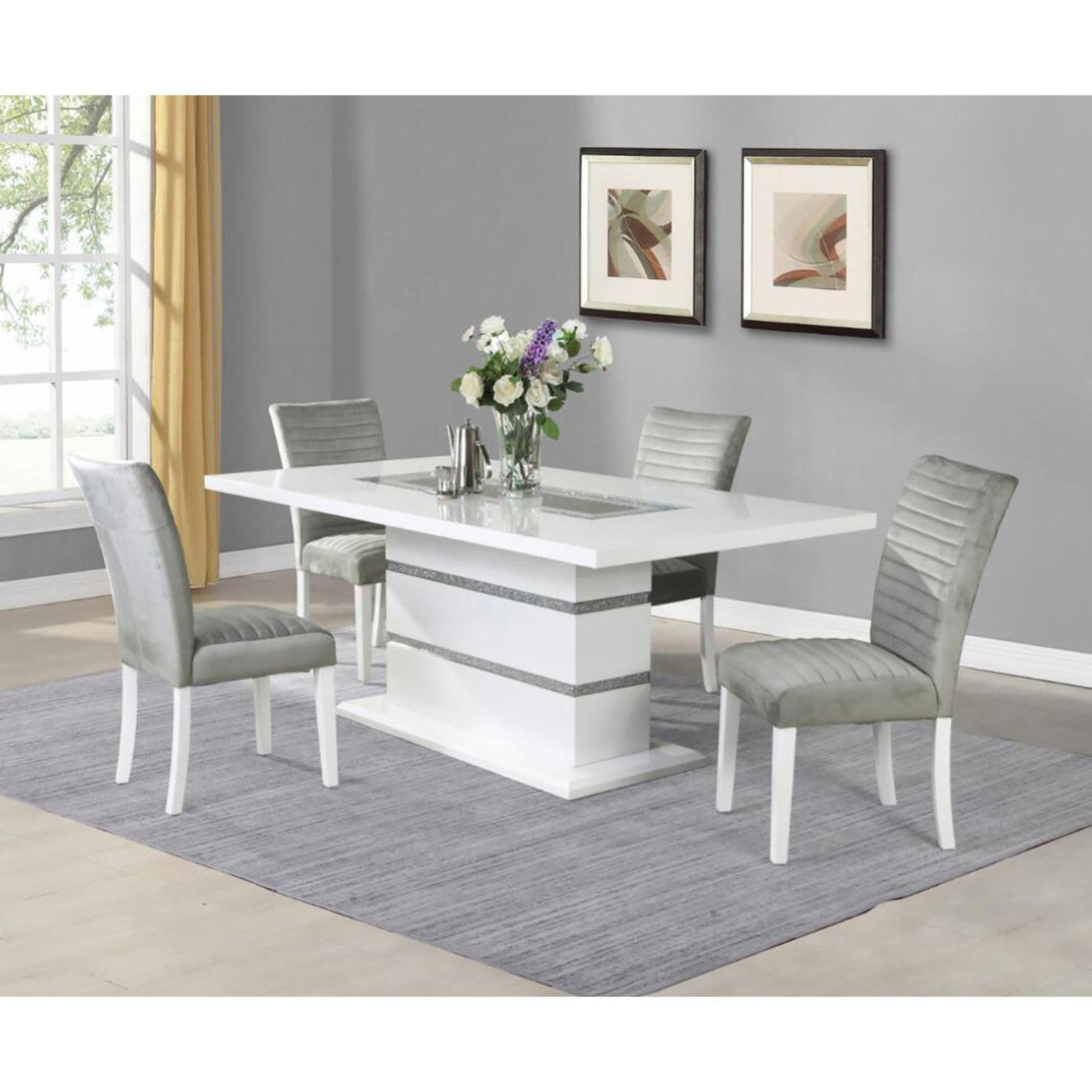 Monaco White Dining Table