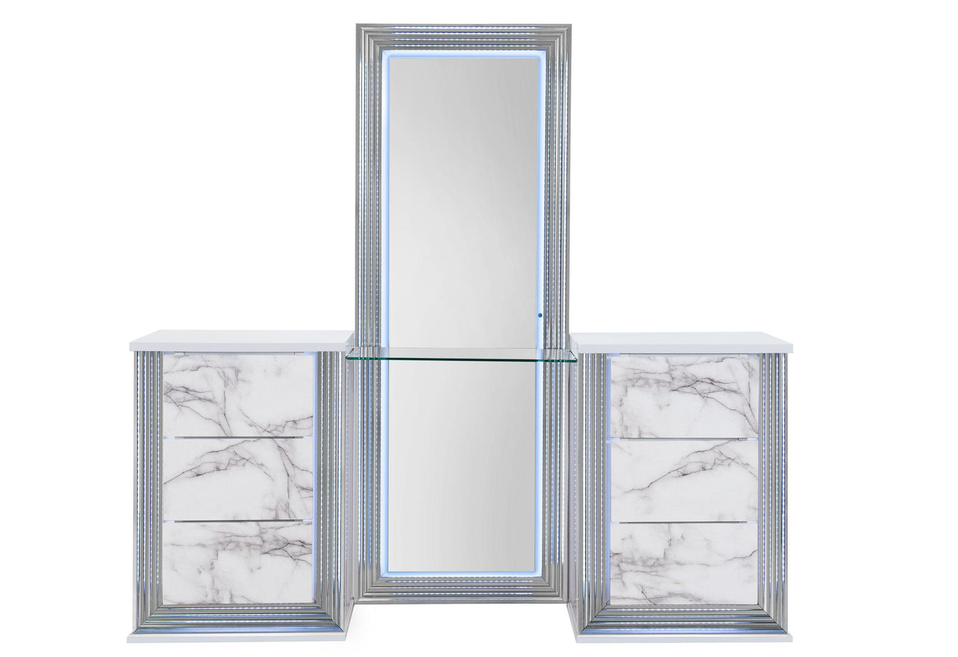 Ylime White Marble Buffet