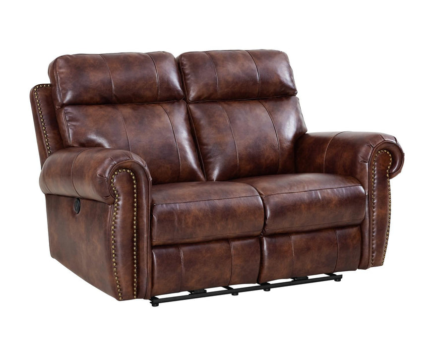 New Classic Roycroft Power Recliner Loveseat in Pecan