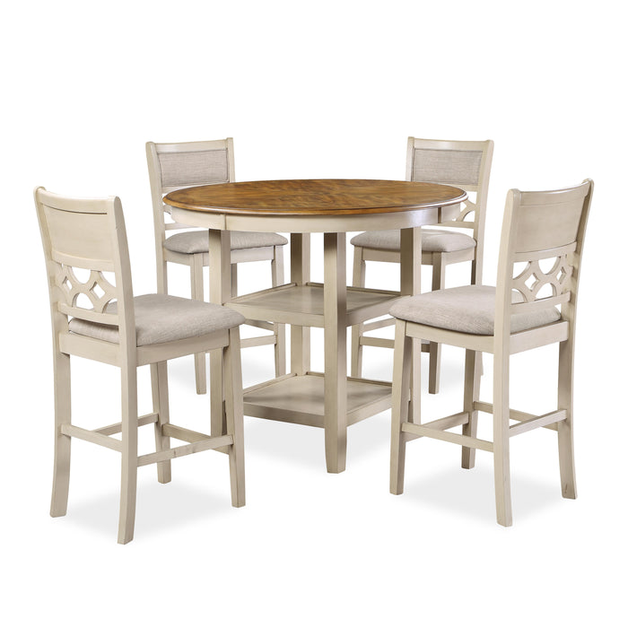 MITCHELL 5 PC COUNTER SET-TWO TONE BISQUE/BROWN