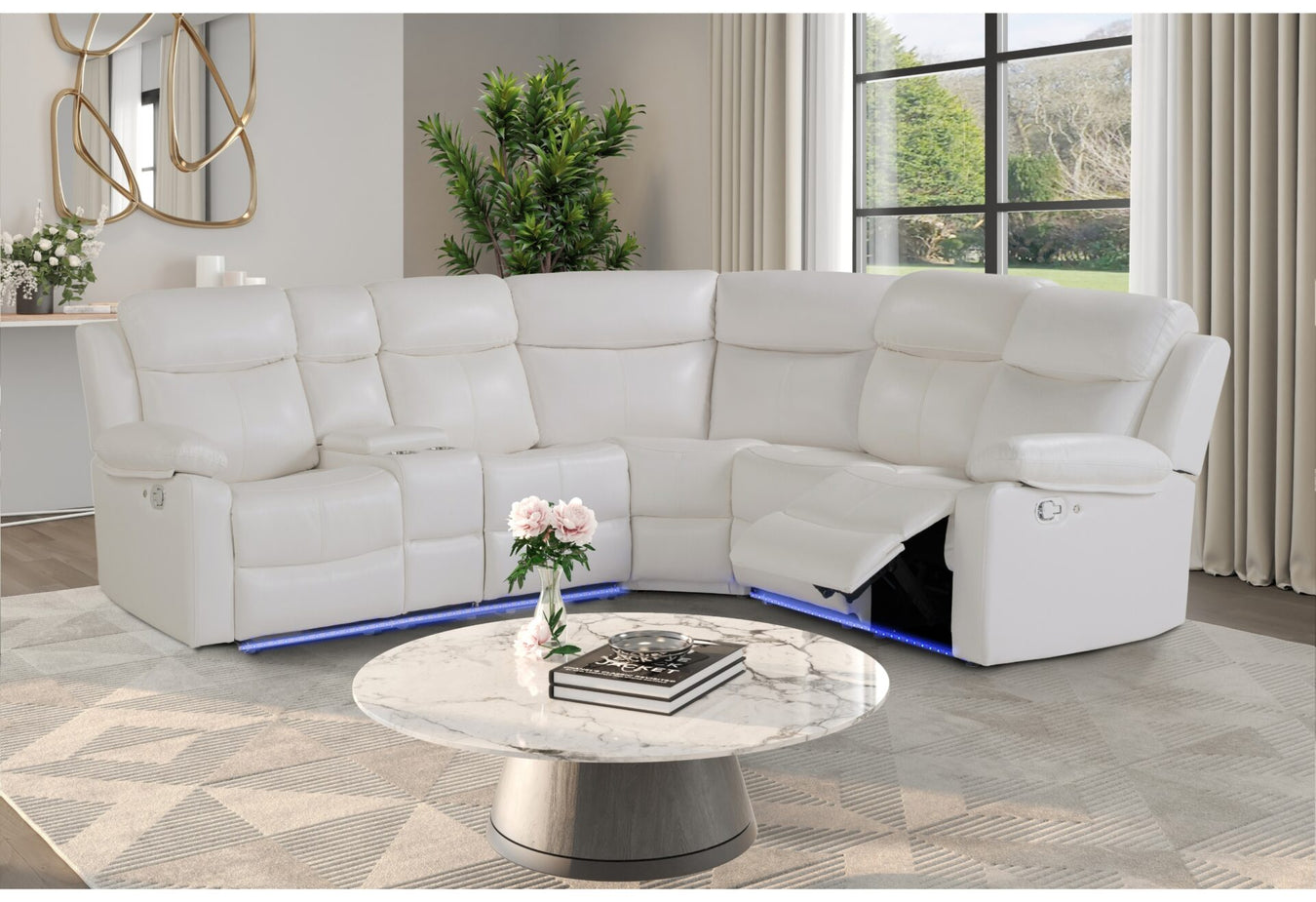 U6026 LED Blanche White Sectional