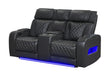 U8611 Blanche Pwr Con Rec Loveseat with PHR, LED and Speaker
