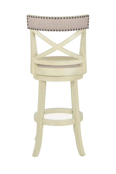 YORK 29" BAR STOOL-ANT WHITE W/FABRIC SEAT