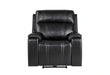 U8880 Black Leather Power Recliner