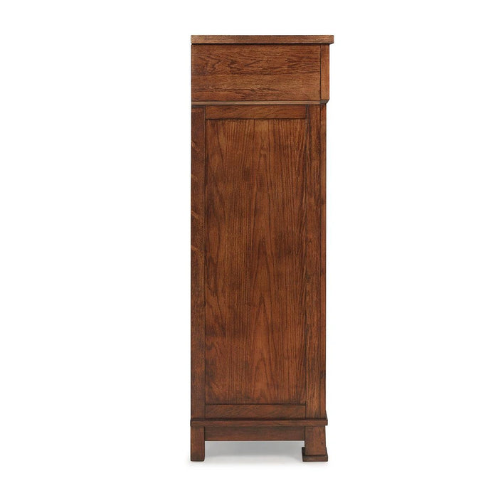 New Classic Furniture Providence 5 Drawer Lift Top Chest in Dark Oak