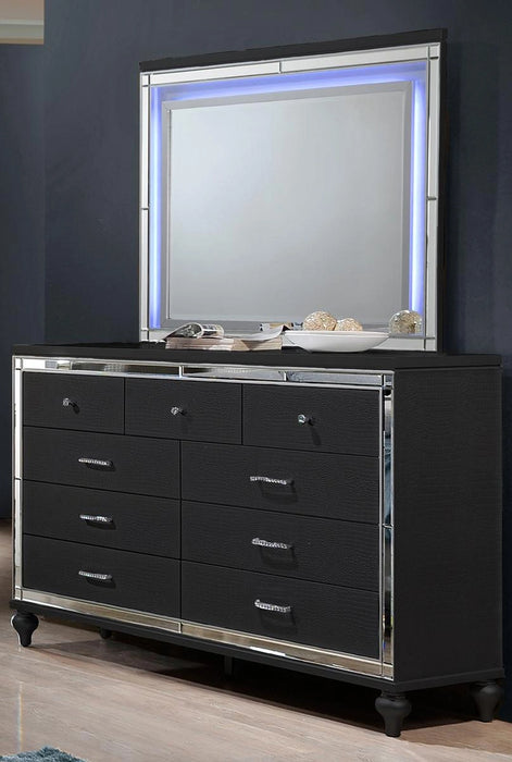 New Classic Furniture Valentino Lighted Mirror in Black