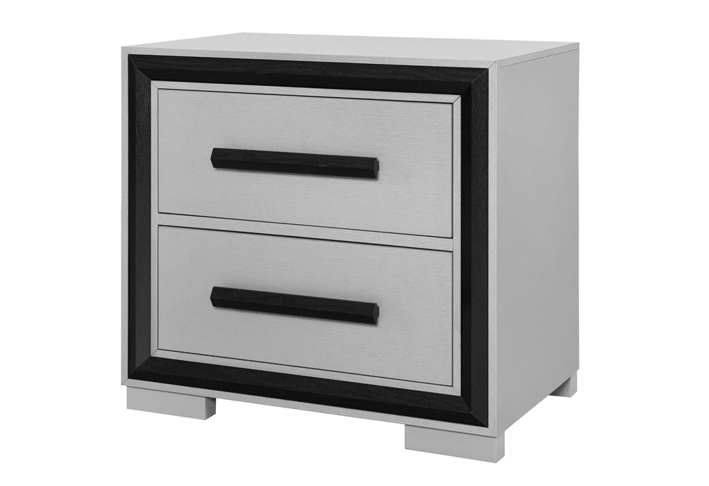 Amelia Grey/Black Bed, Dresser, Mirror and Nightstand