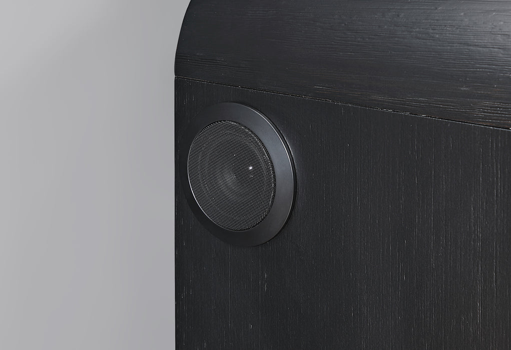 Beckett White/Black Nightstand with LED, Cooler and Speaker