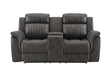 U8517 Grey Reclining Sofa/Console Reclining Loveseat