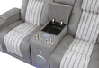 U8000 Grey Pwr Rec Sofa/Pwr Console Rec Loveseat W/PHR