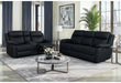 U6026 Black Pu 72A Rec Sofa/Console Rec Loveseat with LED and Speaker
