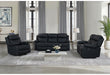 U6026 Black Pu 72A Rec Sofa/Console Rec Loveseat with LED and Speaker