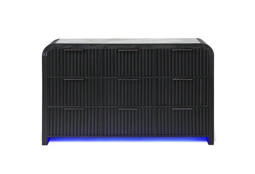 Beckett Wht/Blk Dresser W/ LED
